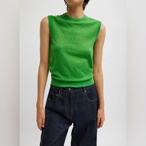 NEW $345 Tibi Skinlike Mercerized Tank Sweater (Large)